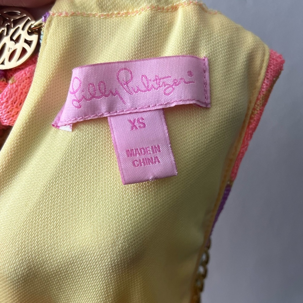 Lilly Pulitzer Inna pastel chevron print gauzy halter dress Size XS - Picture 12 of 12